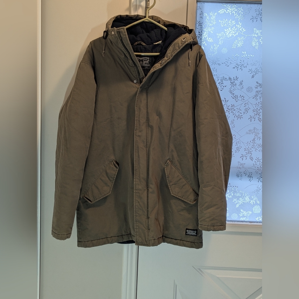 Levi's Strauss. Men's Khaki Hooded utility Jacket. Green. Winter. Performance. L